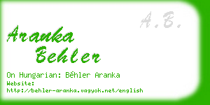aranka behler business card